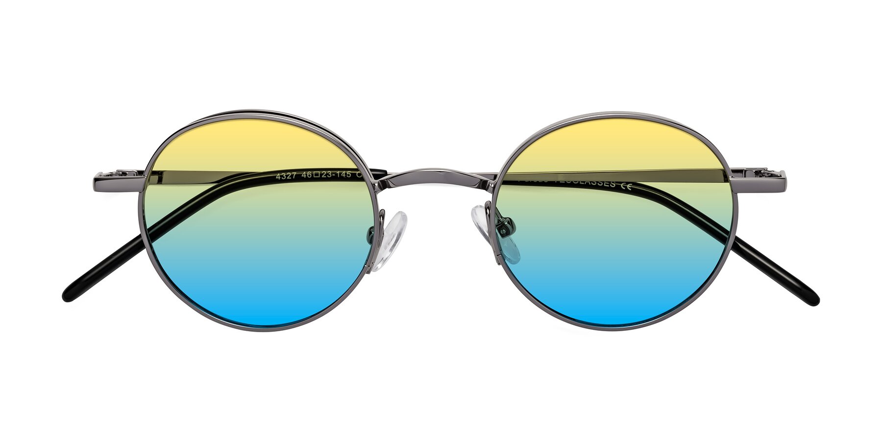 Folded Front of Pursue in Gunmetal with Yellow / Blue Gradient Lenses