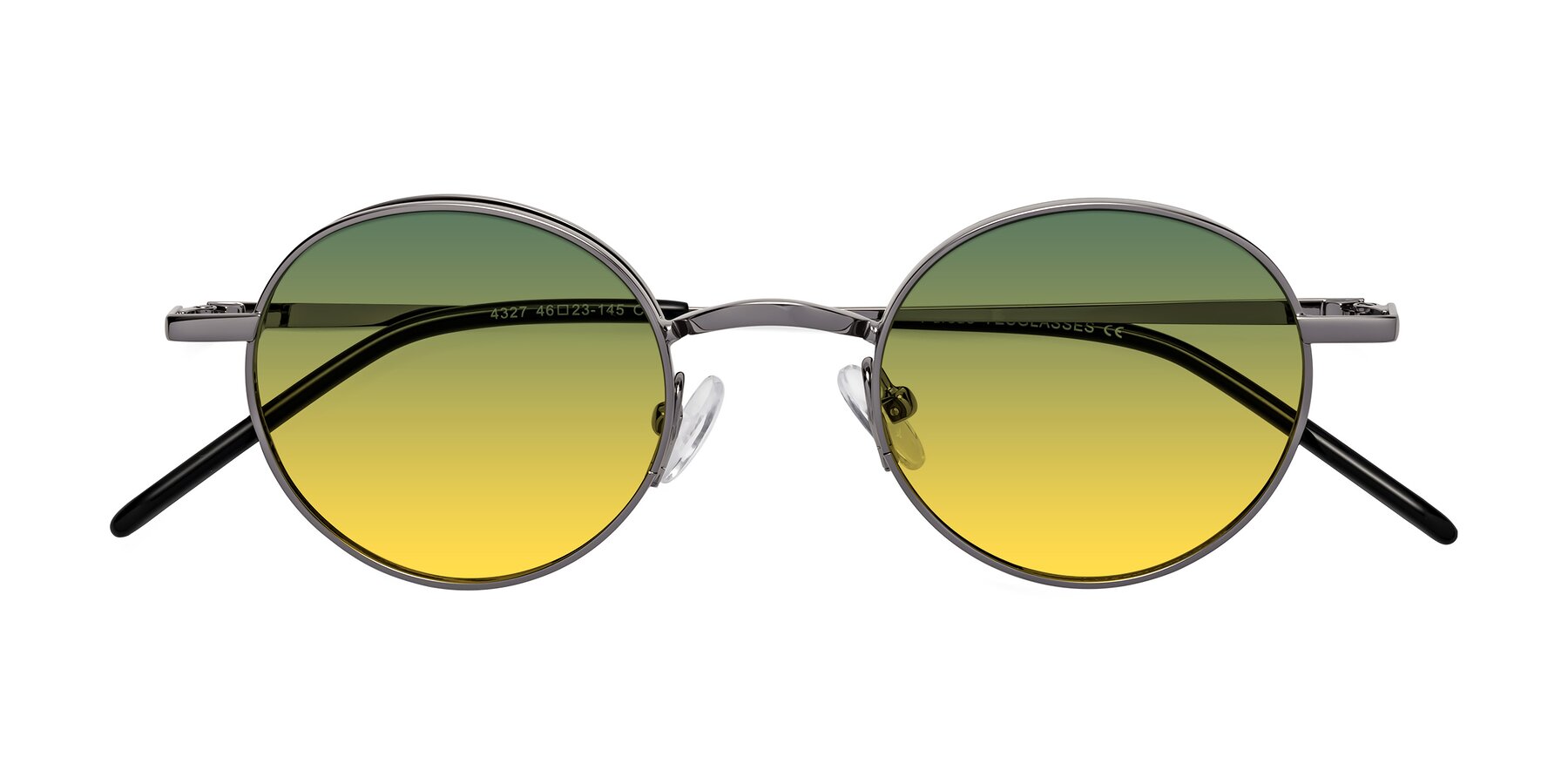 Folded Front of Pursue in Gunmetal with Green / Yellow Gradient Lenses