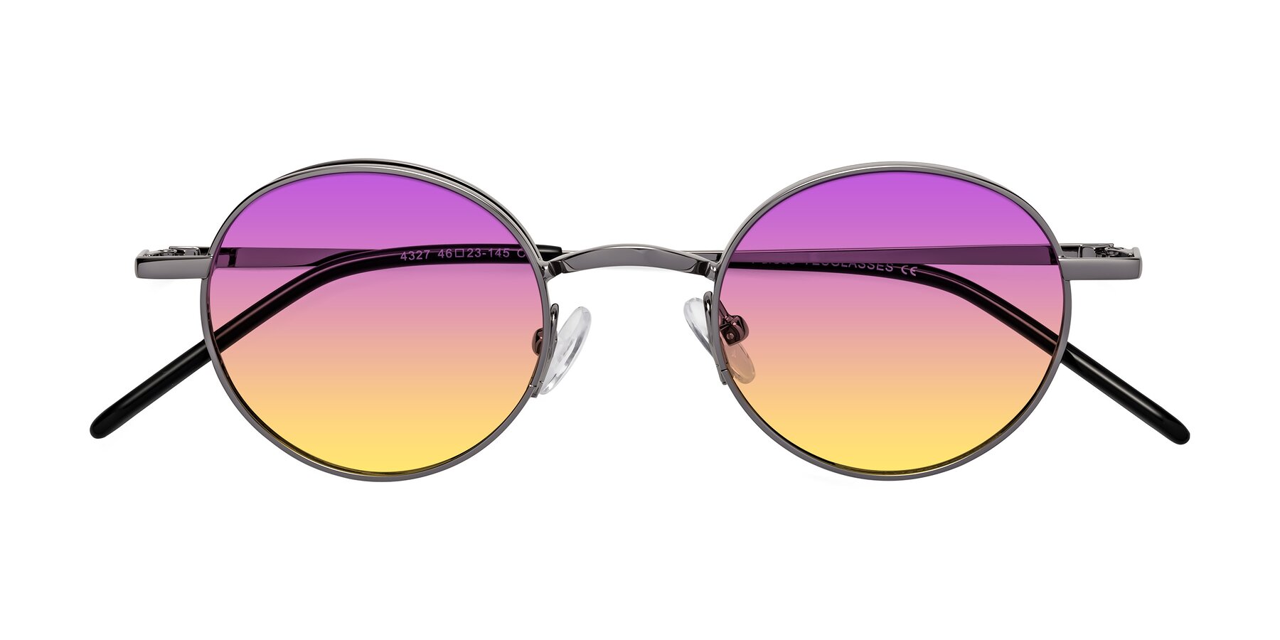 Folded Front of Pursue in Gunmetal with Purple / Yellow Gradient Lenses