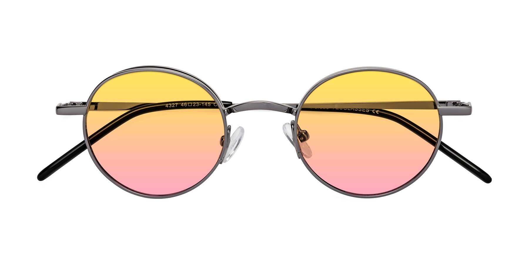 Folded Front of Pursue in Gunmetal with Yellow / Pink Gradient Lenses