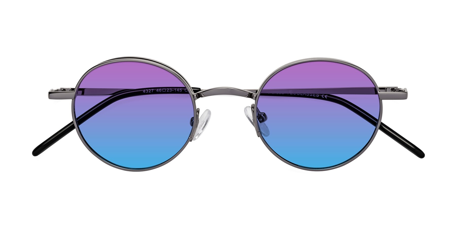 Folded Front of Pursue in Gunmetal with Purple / Blue Gradient Lenses