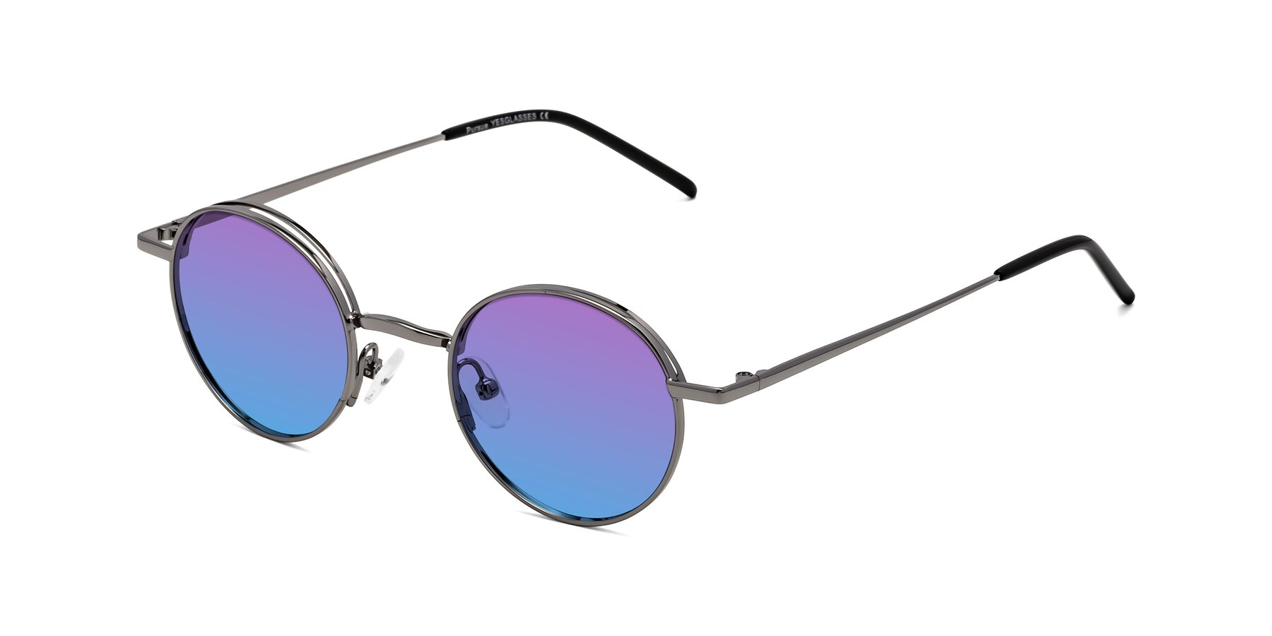 Angle of Pursue in Gunmetal with Purple / Blue Gradient Lenses