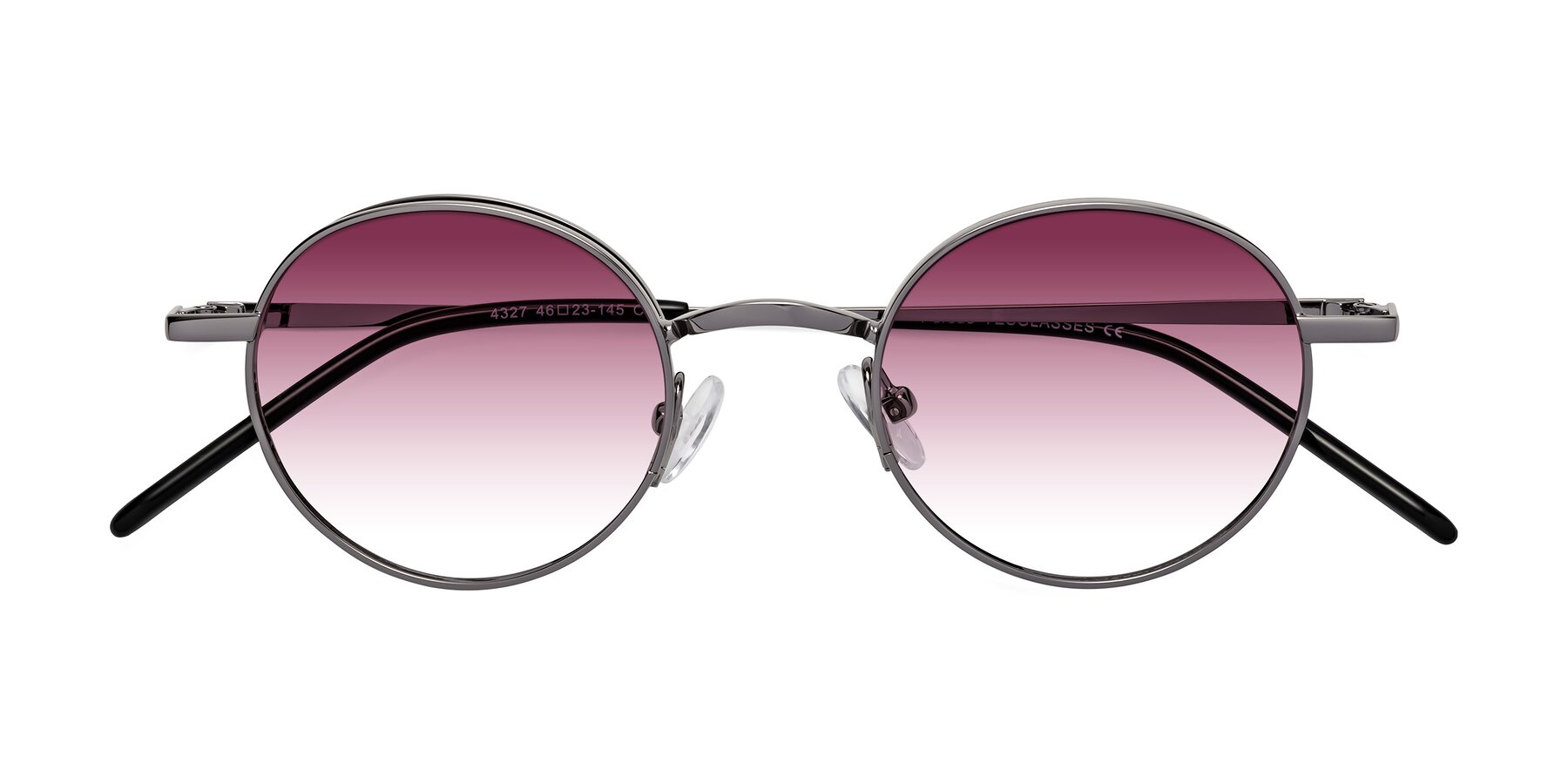 Folded Front of Pursue in Gunmetal with Wine Gradient Lenses