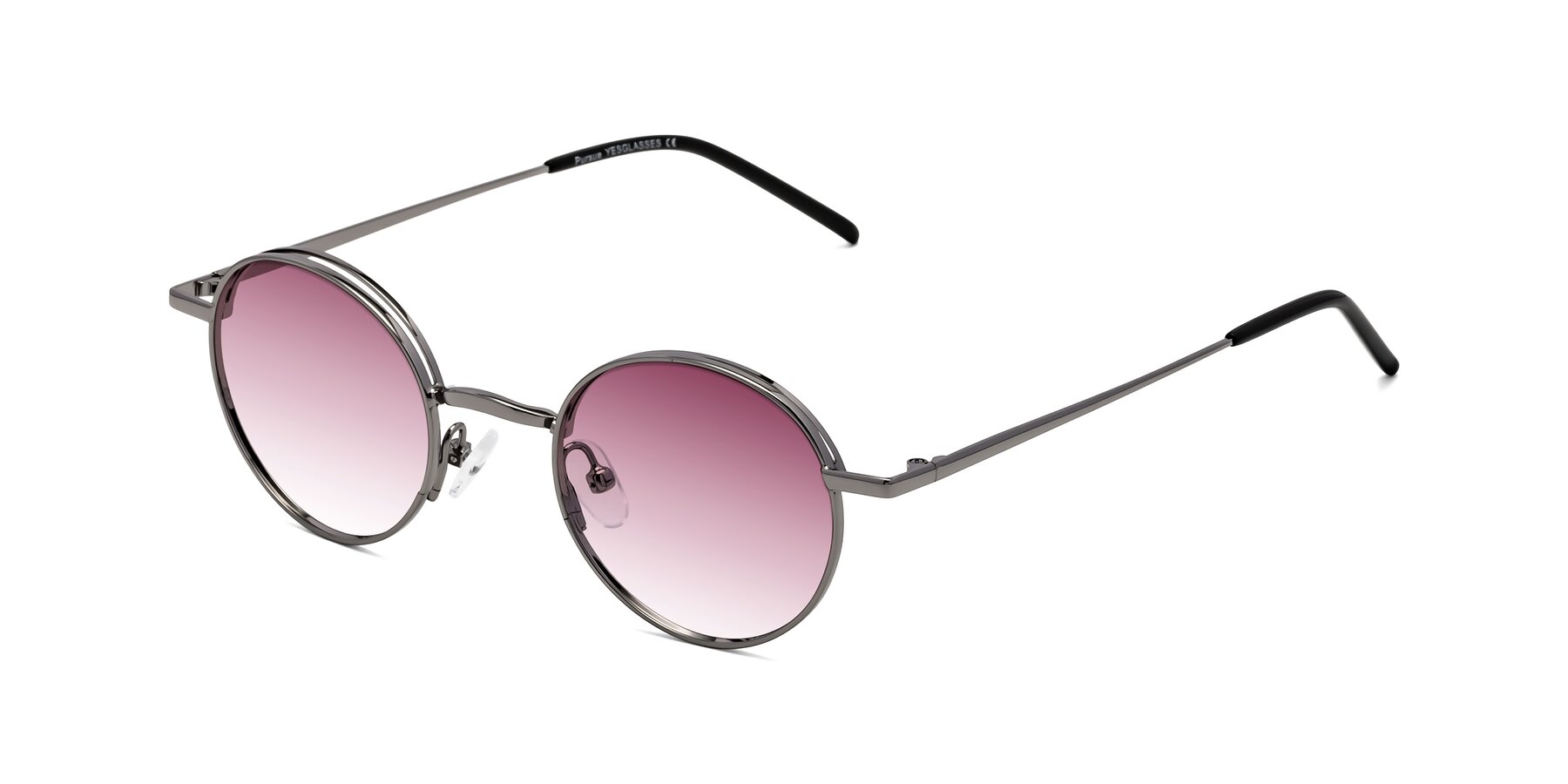 Angle of Pursue in Gunmetal with Wine Gradient Lenses