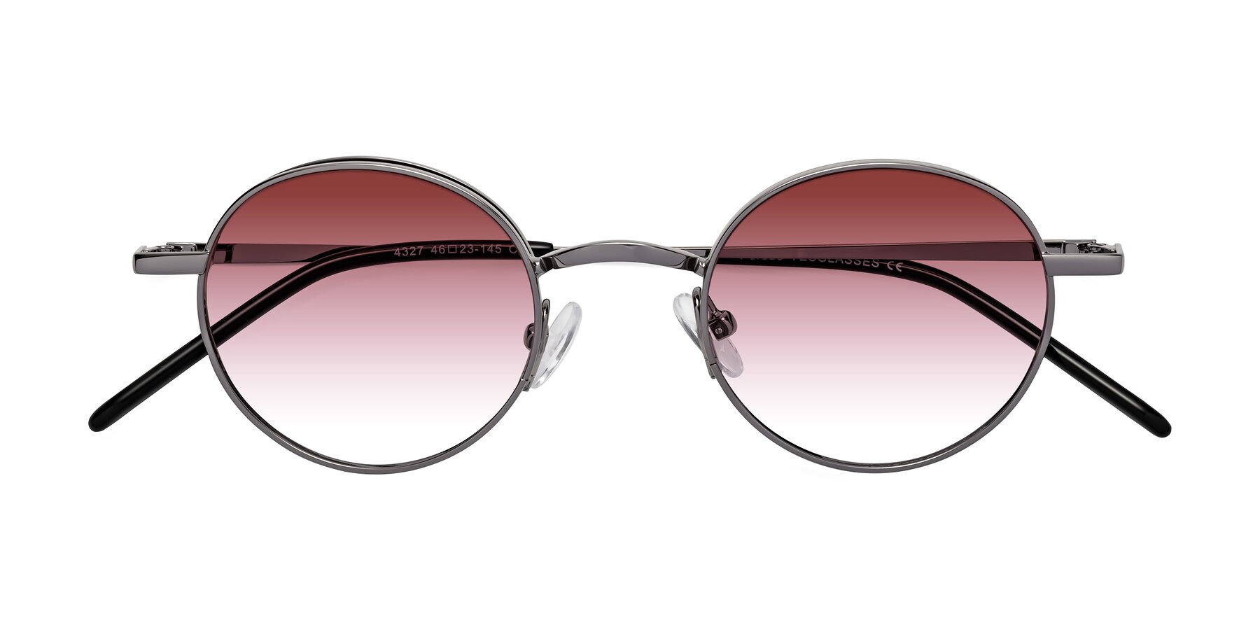 Folded Front of Pursue in Gunmetal with Garnet Gradient Lenses