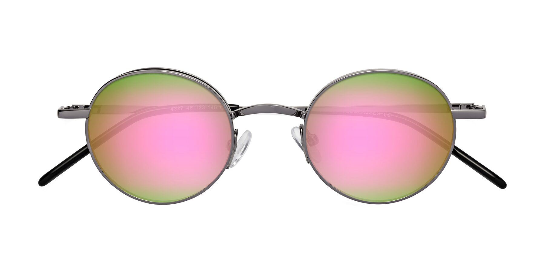 Folded Front of Pursue in Gunmetal with Pink Mirrored Lenses