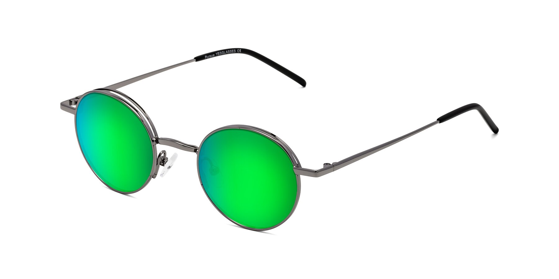 Angle of Pursue in Gunmetal with Green Mirrored Lenses