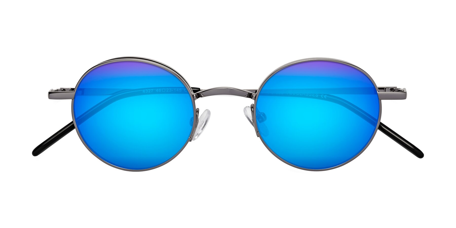 Folded Front of Pursue in Gunmetal with Blue Mirrored Lenses