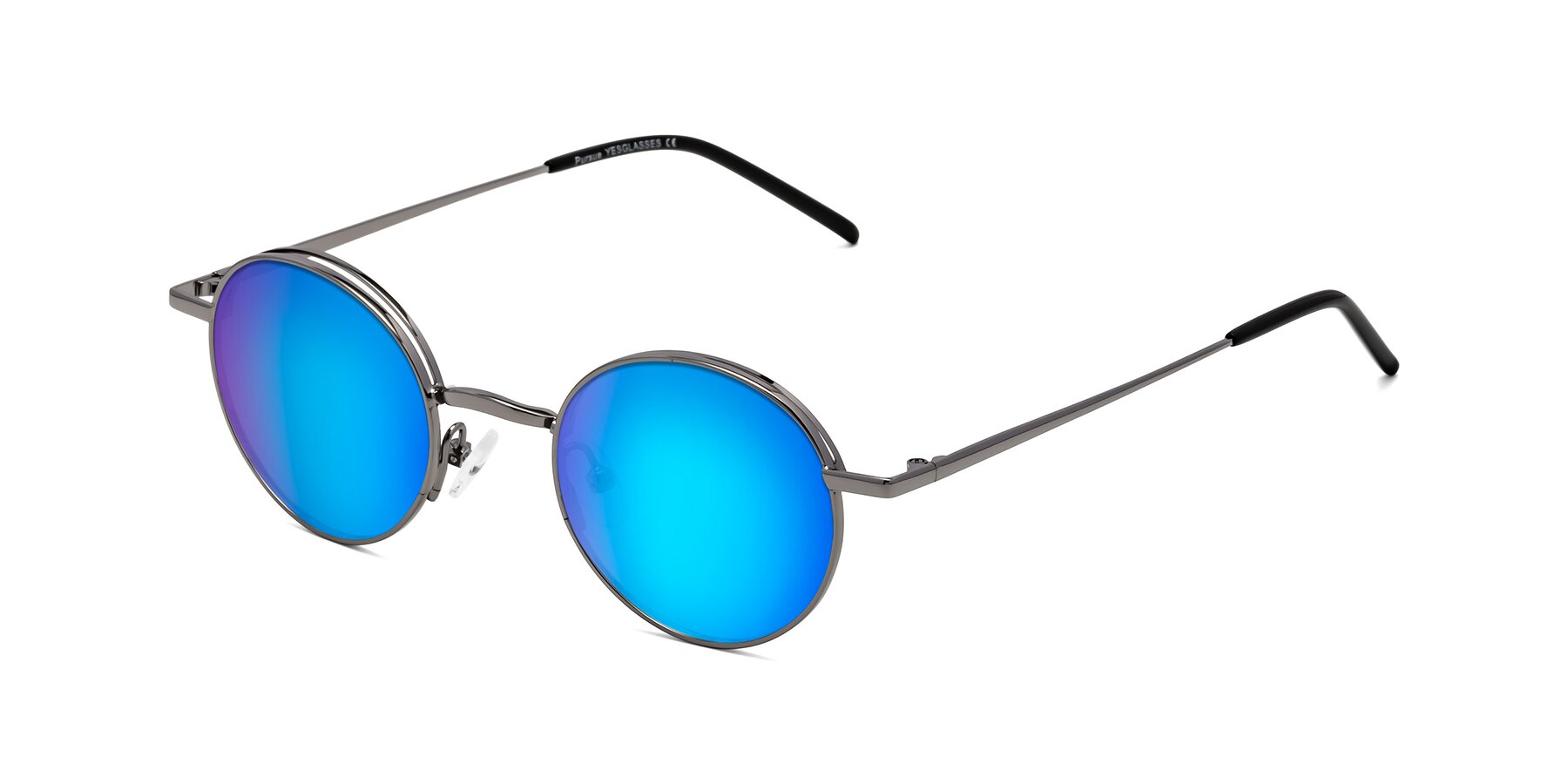 Angle of Pursue in Gunmetal with Blue Mirrored Lenses