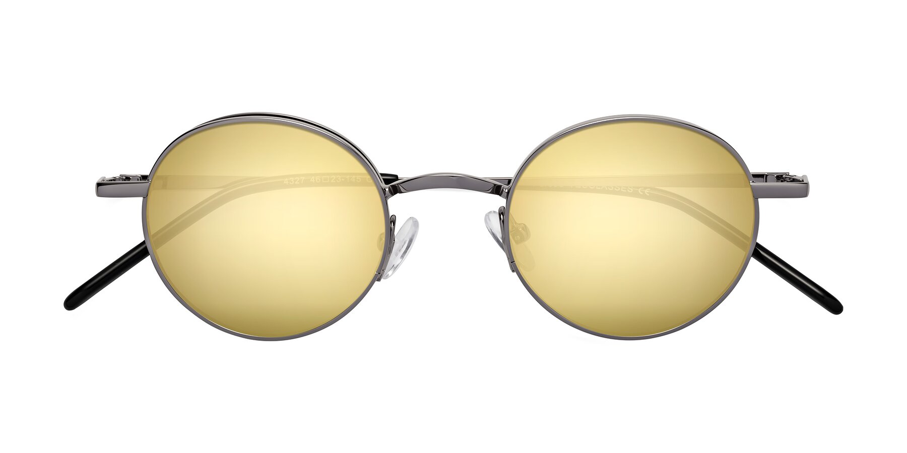 Folded Front of Pursue in Gunmetal with Gold Mirrored Lenses