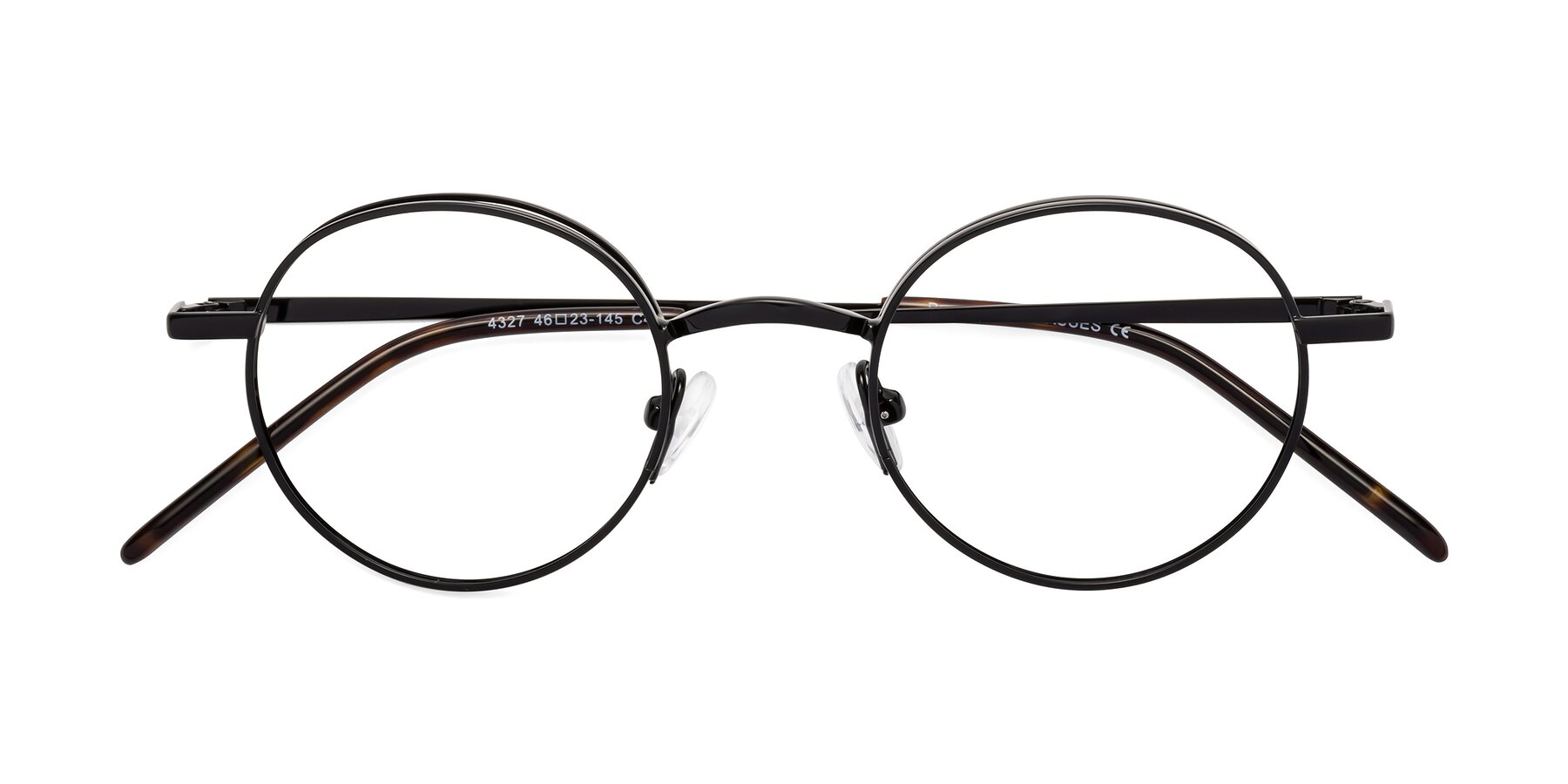 Folded Front of Pursue in Black with Clear Reading Eyeglass Lenses