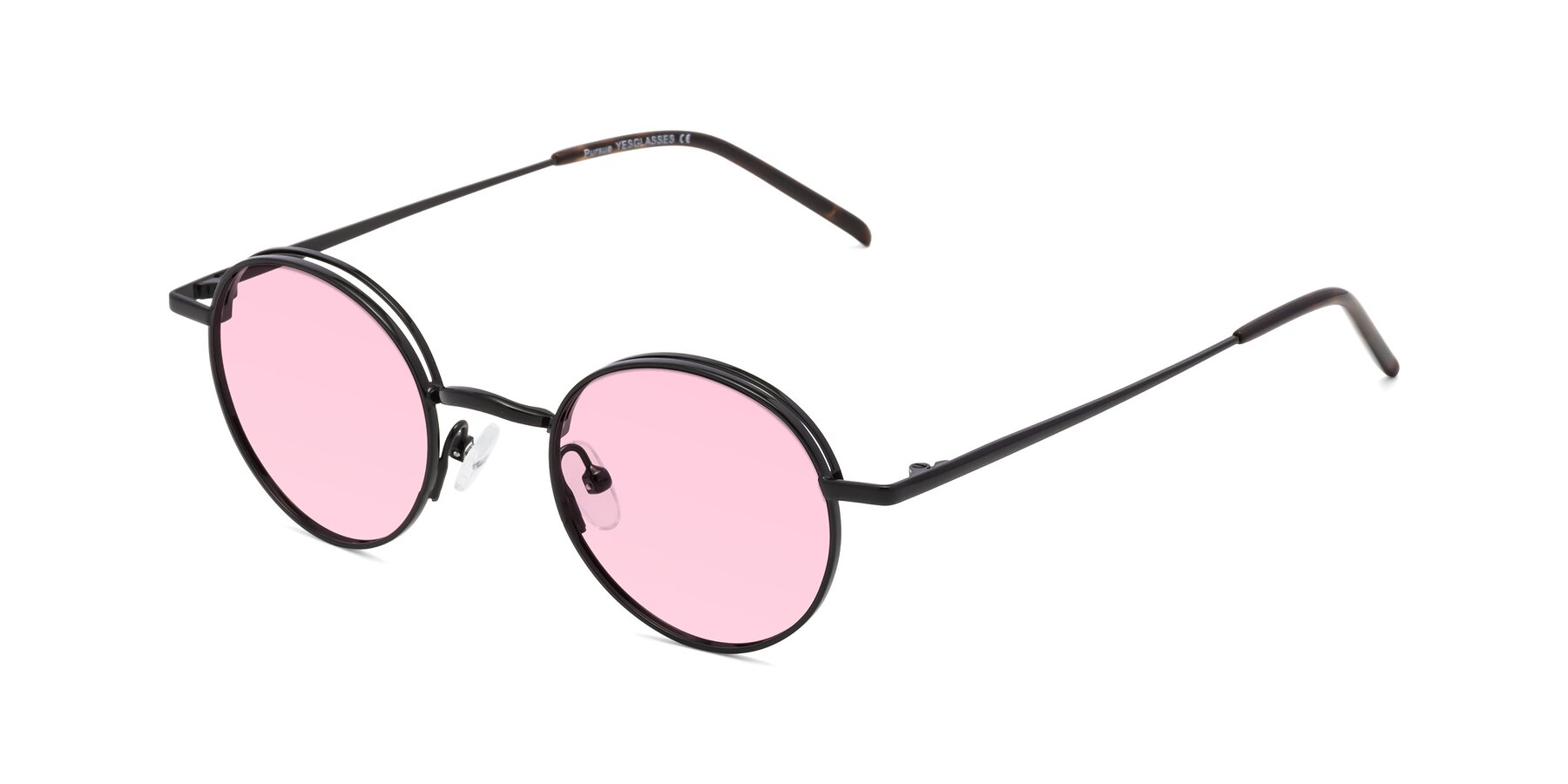 Angle of Pursue in Black with Light Pink Tinted Lenses