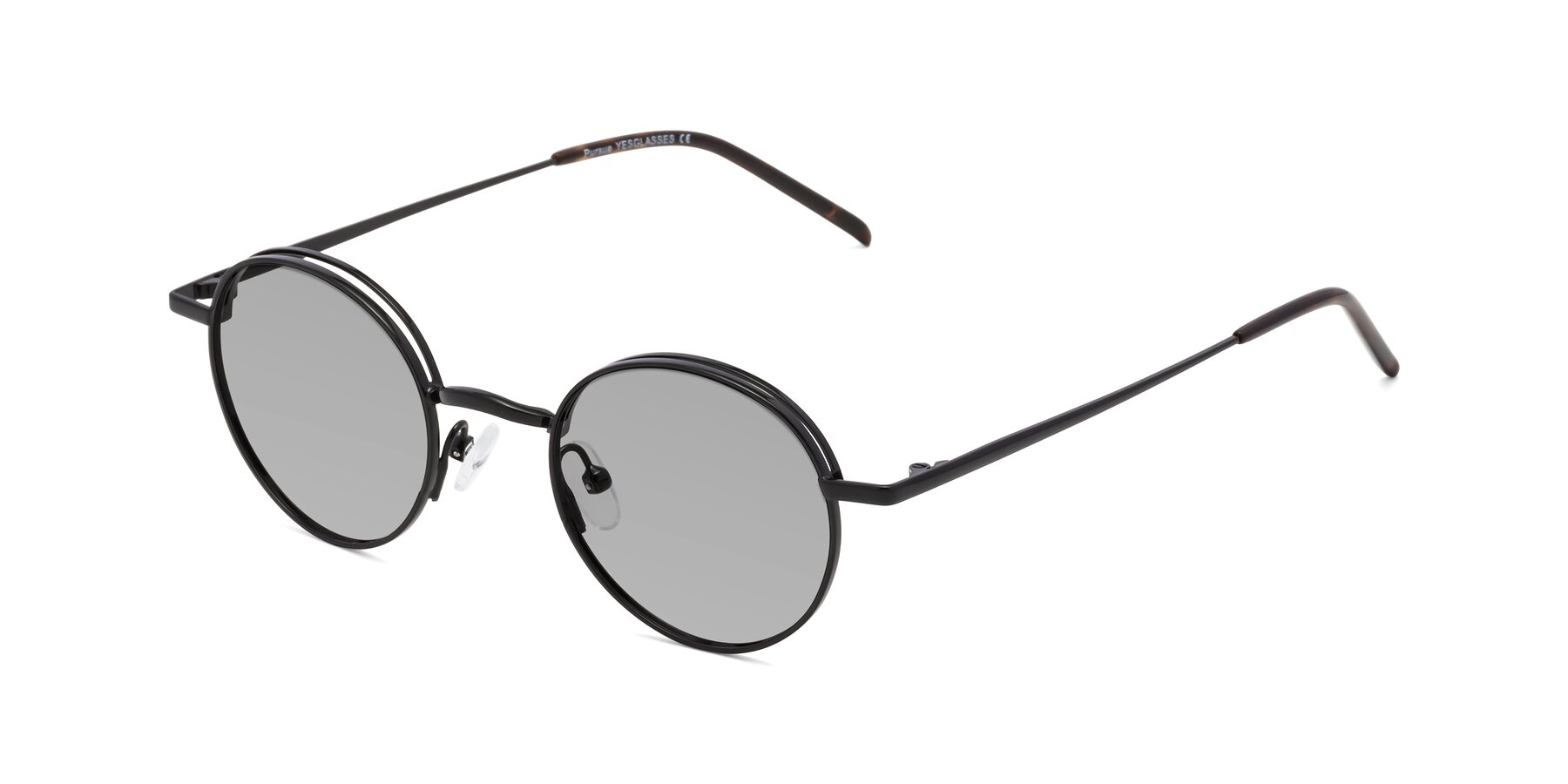 Angle of Pursue in Black with Light Gray Tinted Lenses