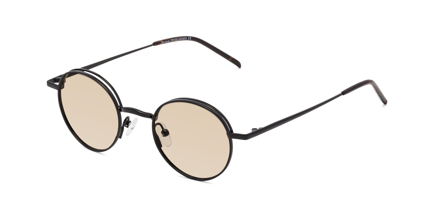 Angle of Pursue in Black with Light Brown Tinted Lenses