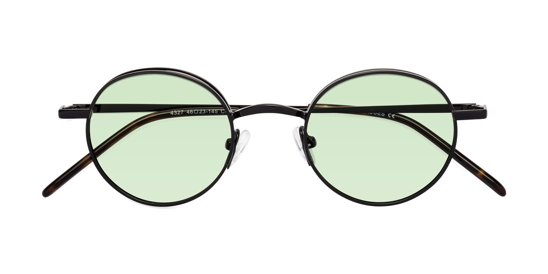 Folded Front of Pursue in Black with Light Green Tinted Lenses