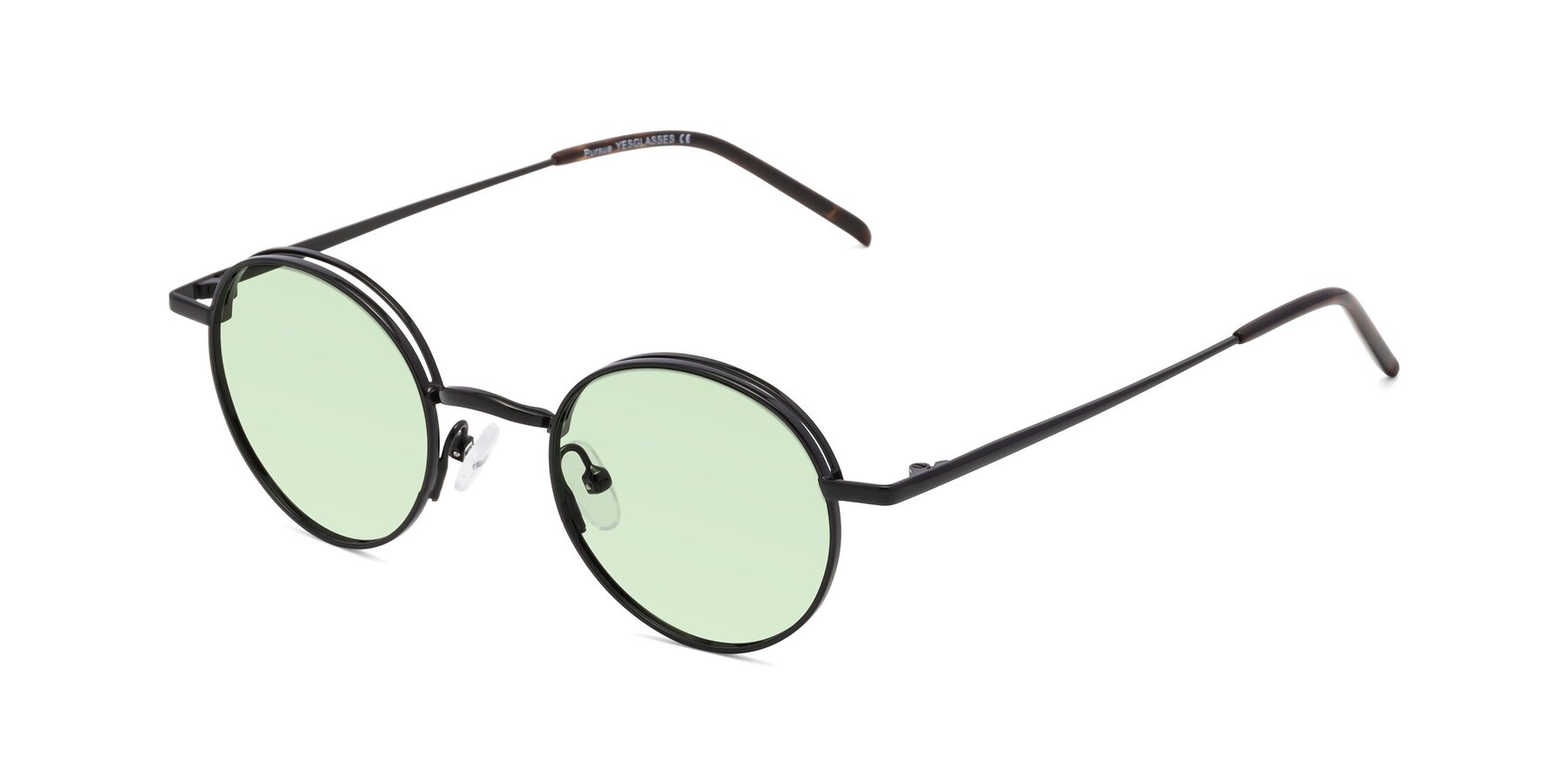 Angle of Pursue in Black with Light Green Tinted Lenses