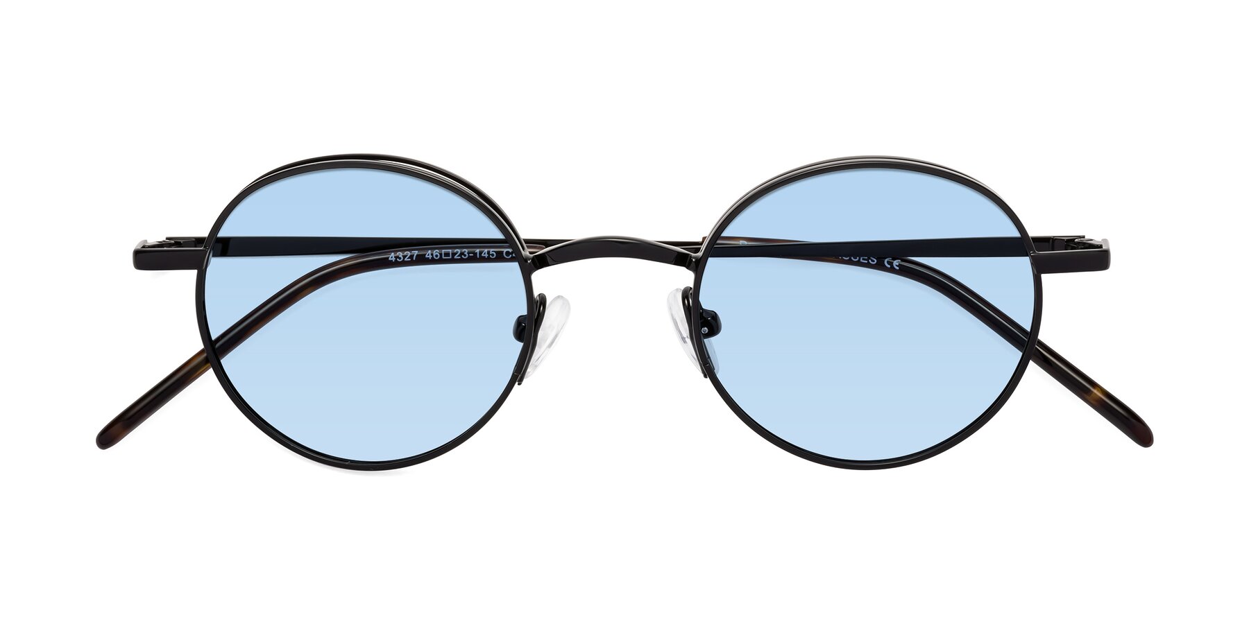 Folded Front of Pursue in Black with Light Blue Tinted Lenses