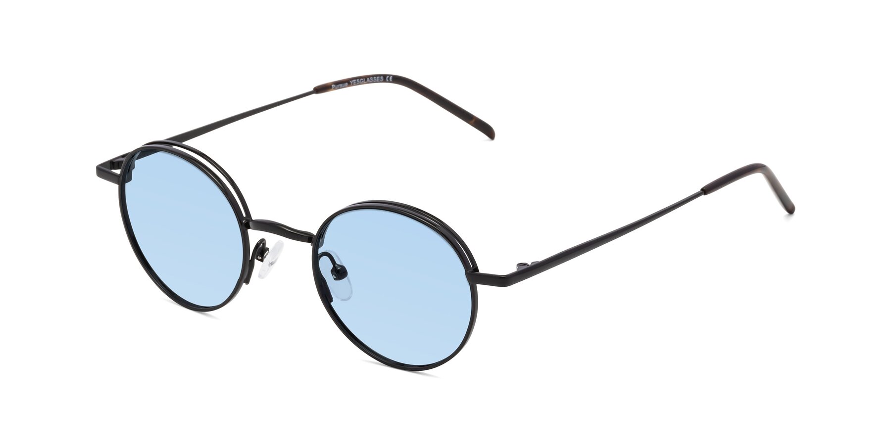 Angle of Pursue in Black with Light Blue Tinted Lenses