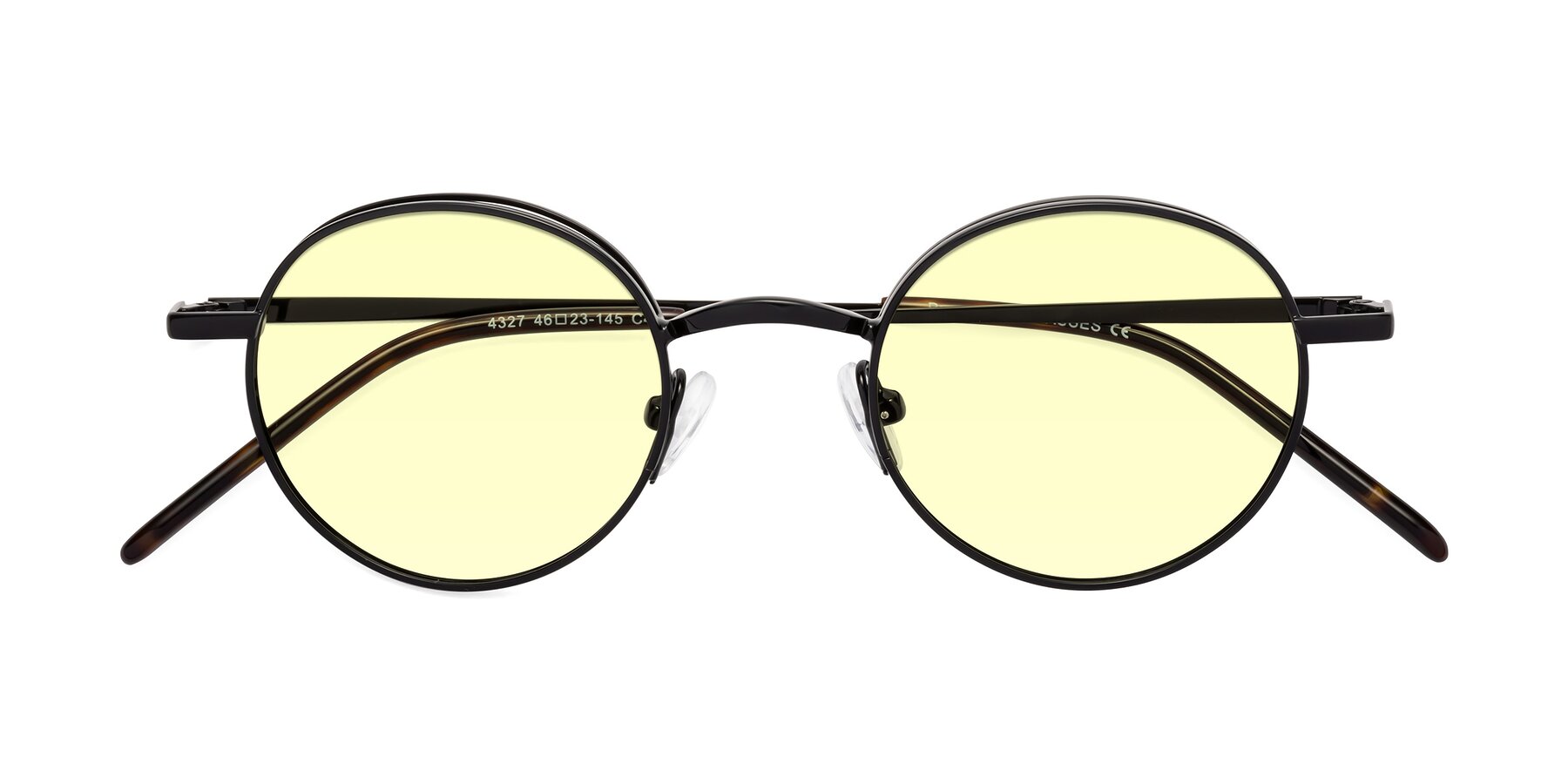 Folded Front of Pursue in Black with Light Yellow Tinted Lenses