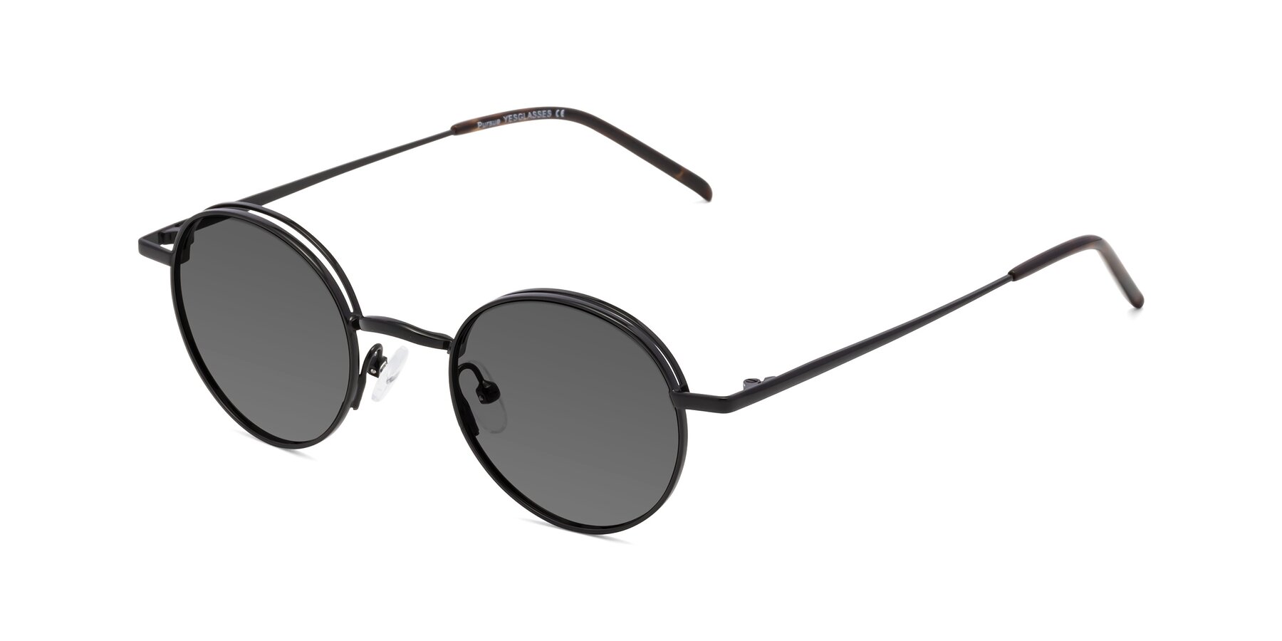 Angle of Pursue in Black with Medium Gray Tinted Lenses