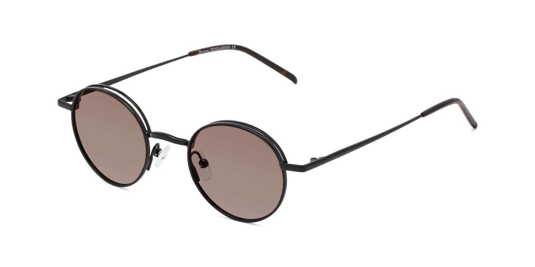 Angle of Pursue in Black with Medium Brown Tinted Lenses