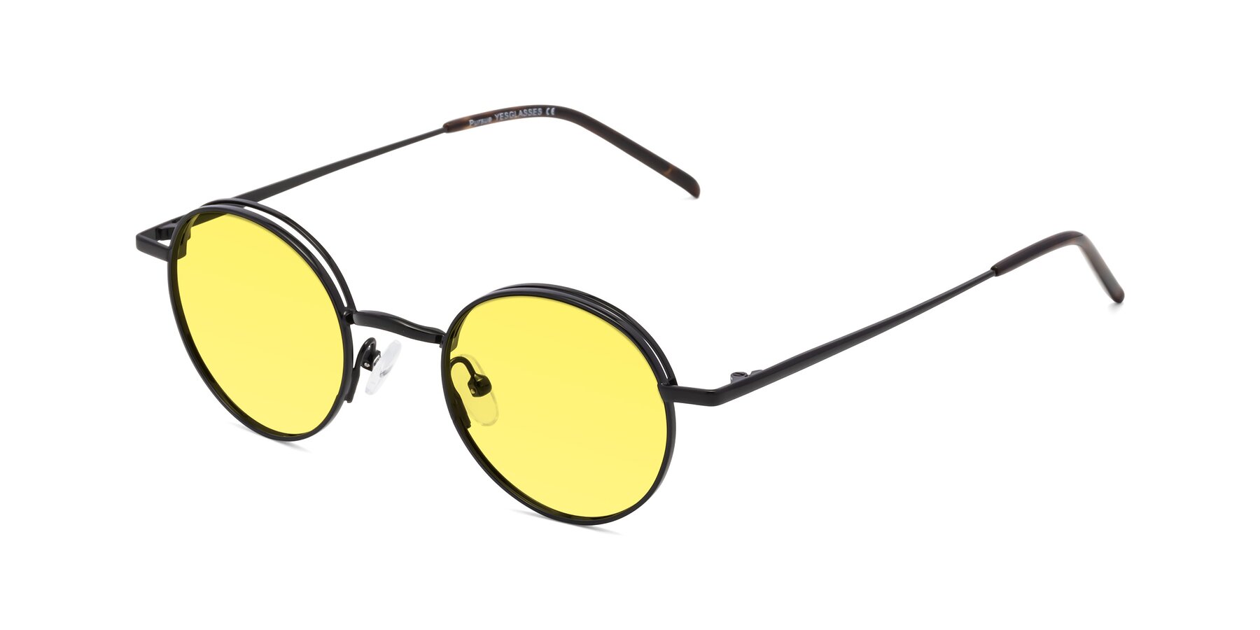 Angle of Pursue in Black with Medium Yellow Tinted Lenses