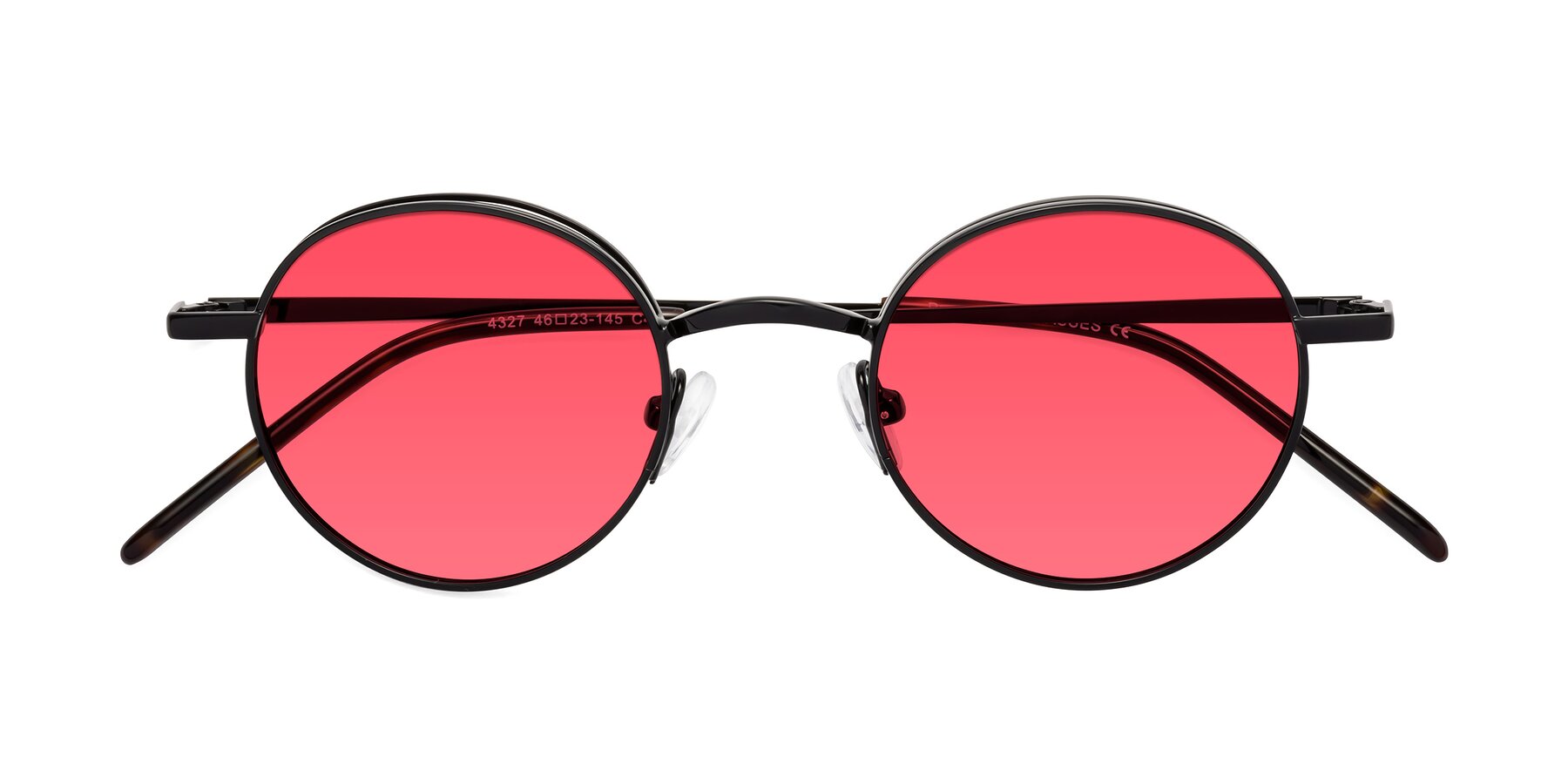 Folded Front of Pursue in Black with Red Tinted Lenses