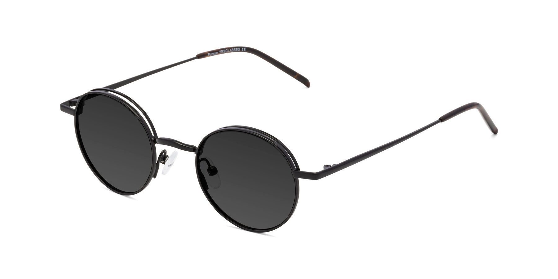 Angle of Pursue in Black with Gray Tinted Lenses