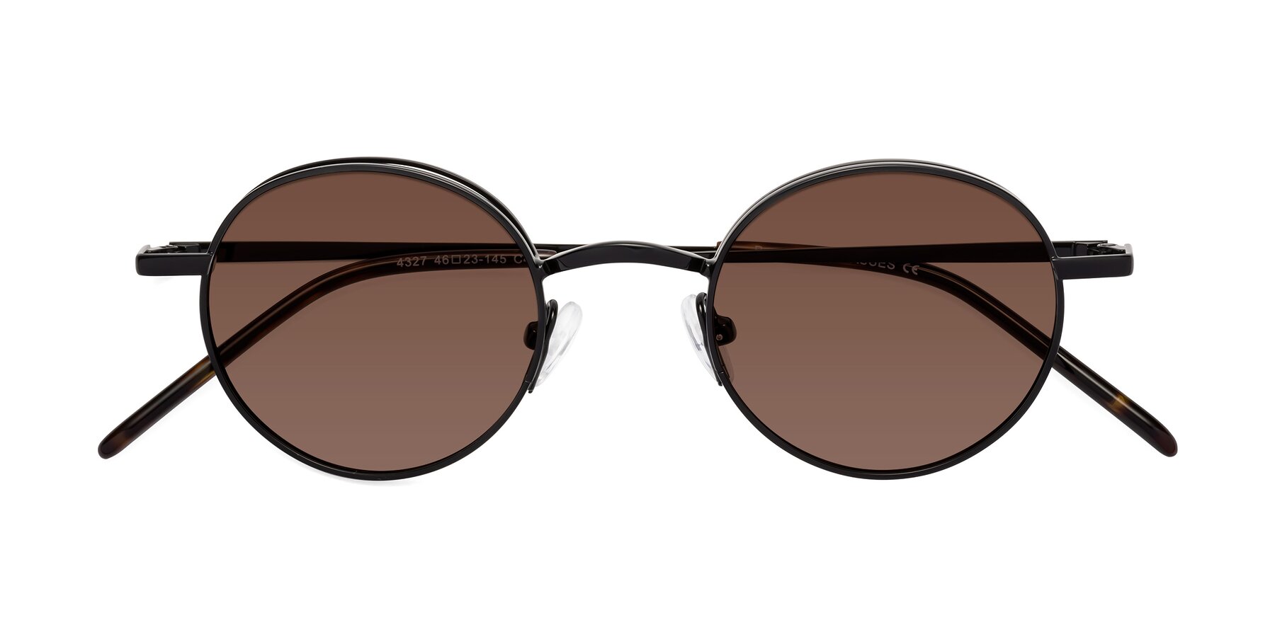 Folded Front of Pursue in Black with Brown Tinted Lenses