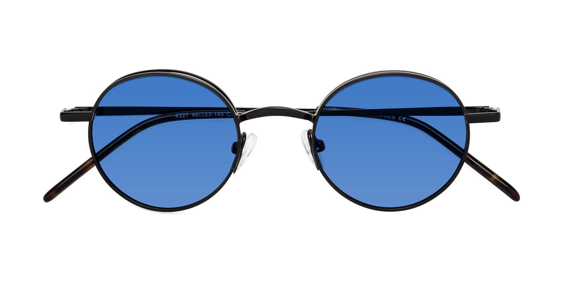 Folded Front of Pursue in Black with Blue Tinted Lenses