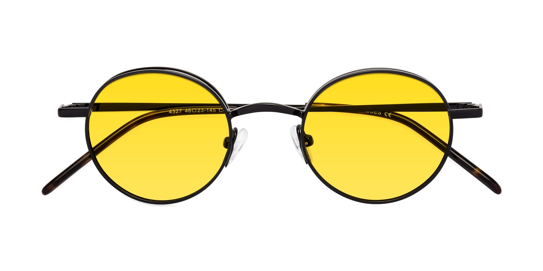 Folded Front of Pursue in Black with Yellow Tinted Lenses