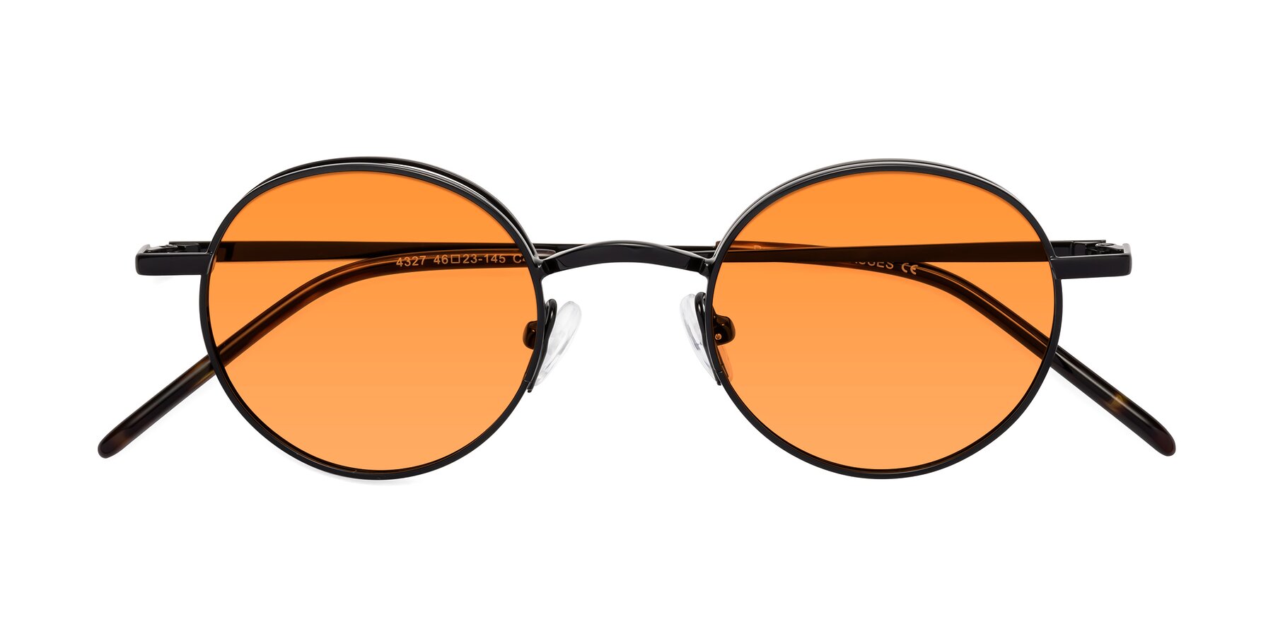 Folded Front of Pursue in Black with Orange Tinted Lenses