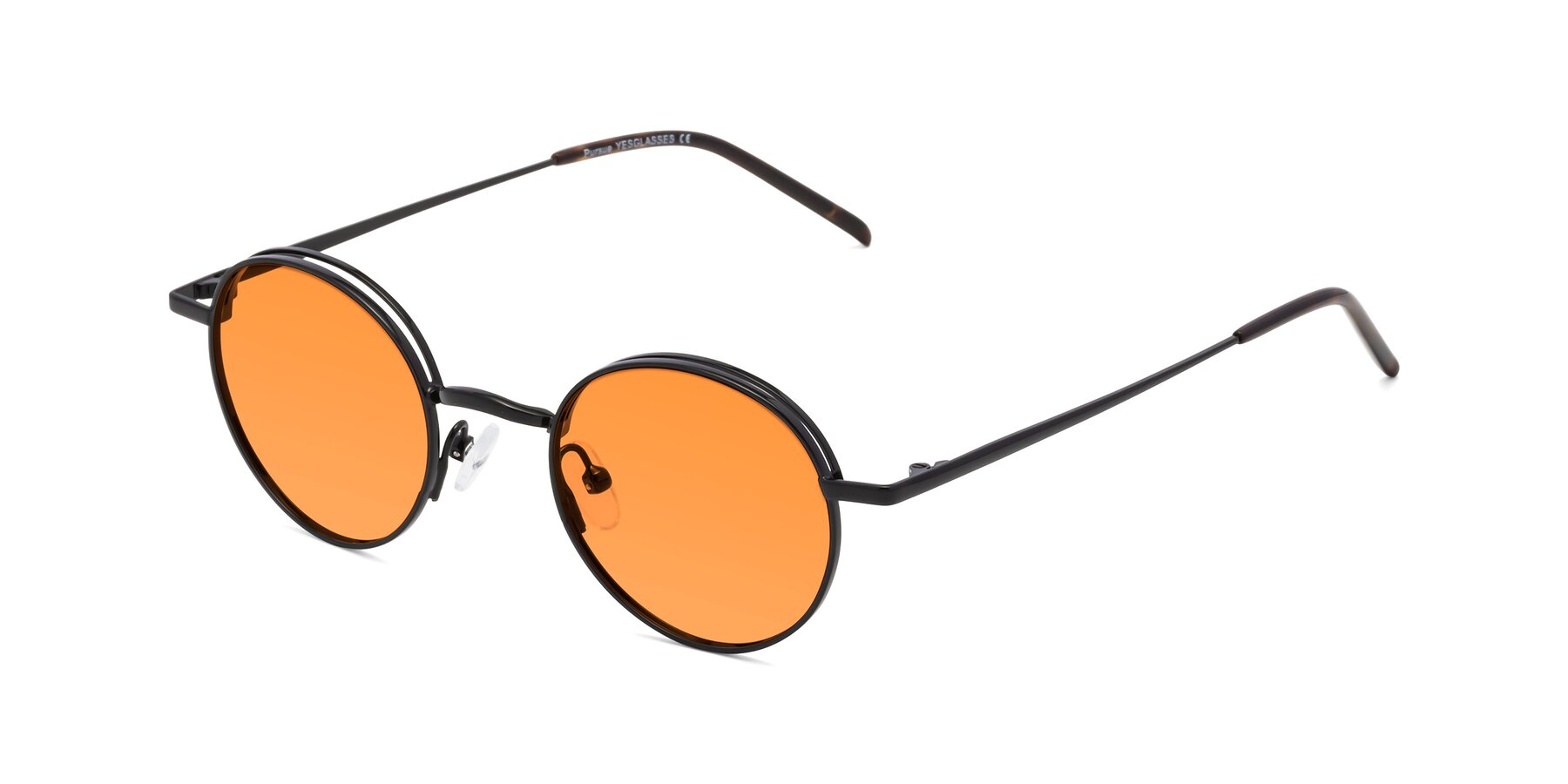 Angle of Pursue in Black with Orange Tinted Lenses