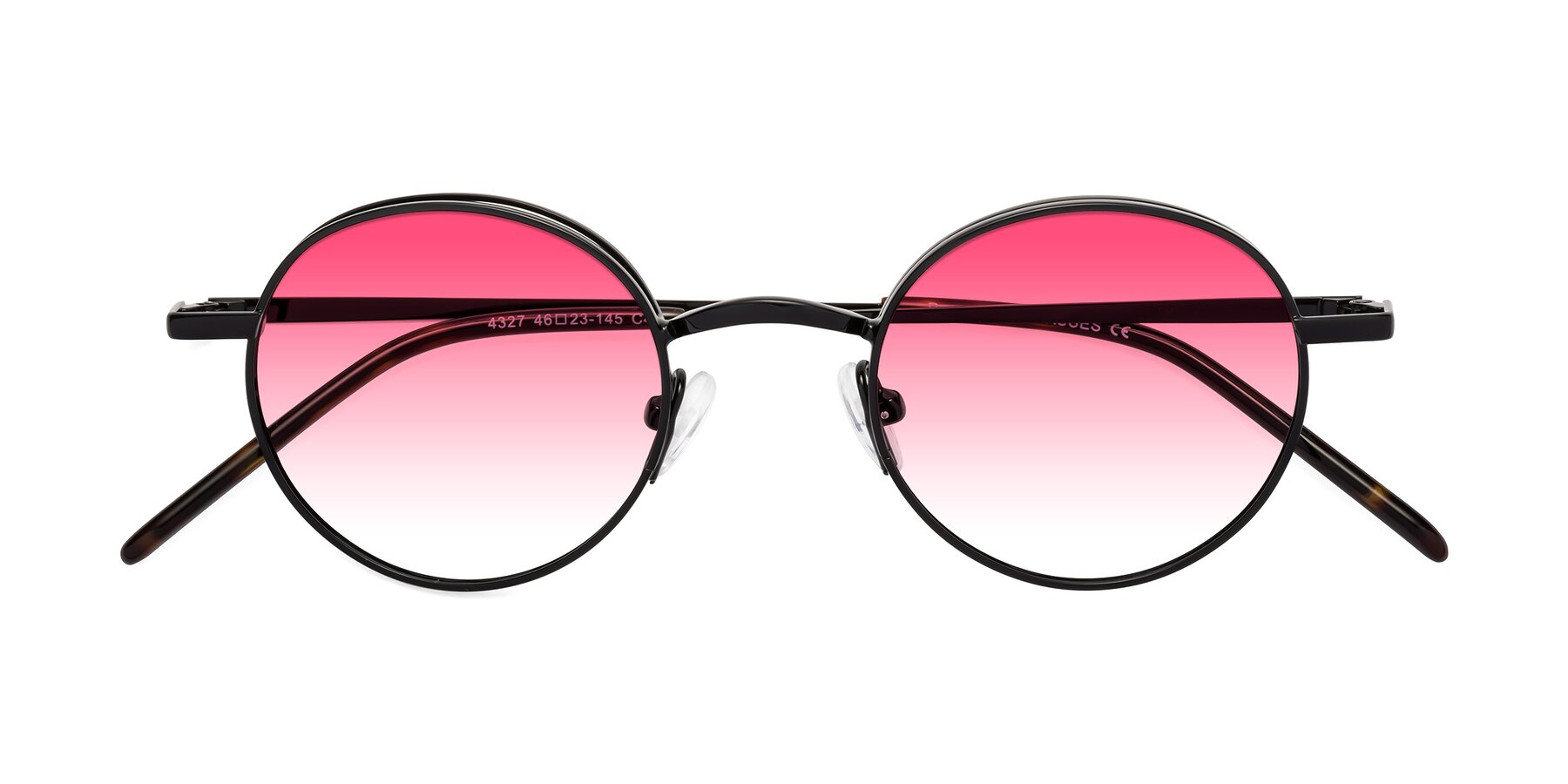Folded Front of Pursue in Black with Pink Gradient Lenses