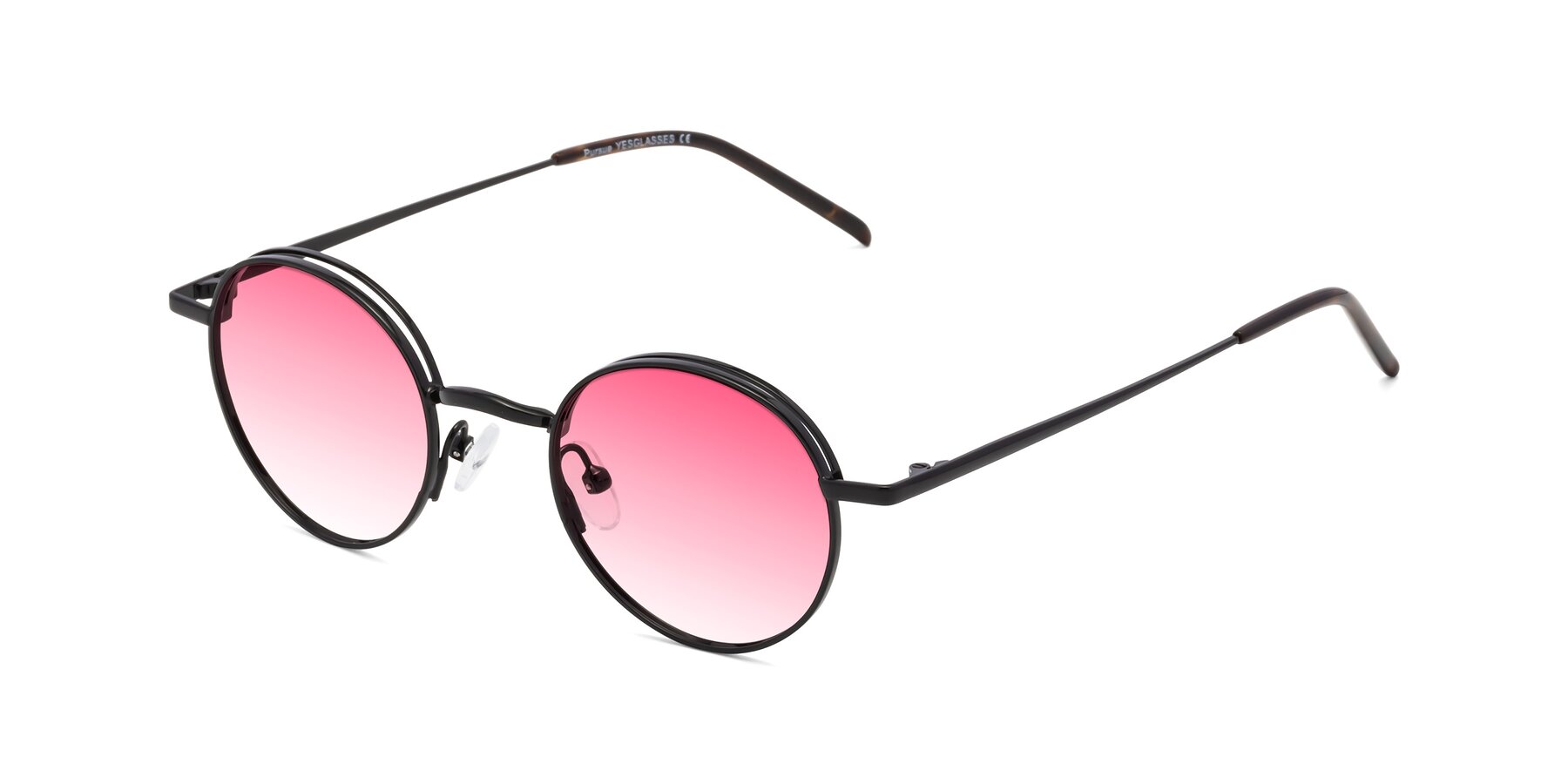 Angle of Pursue in Black with Pink Gradient Lenses