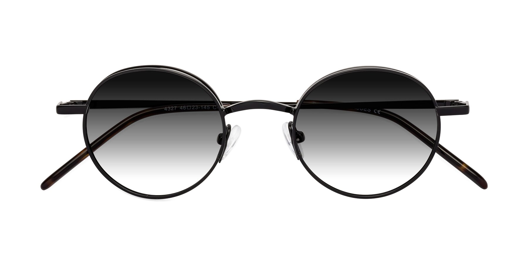Folded Front of Pursue in Black with Gray Gradient Lenses