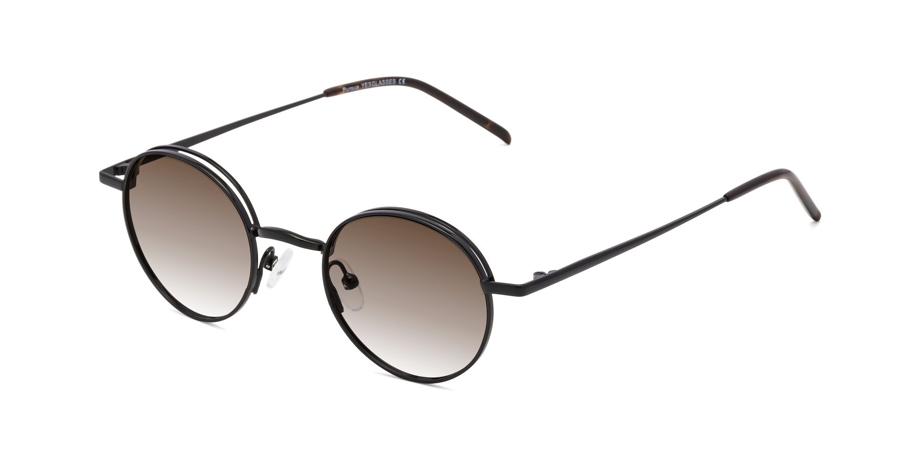 Angle of Pursue in Black with Brown Gradient Lenses