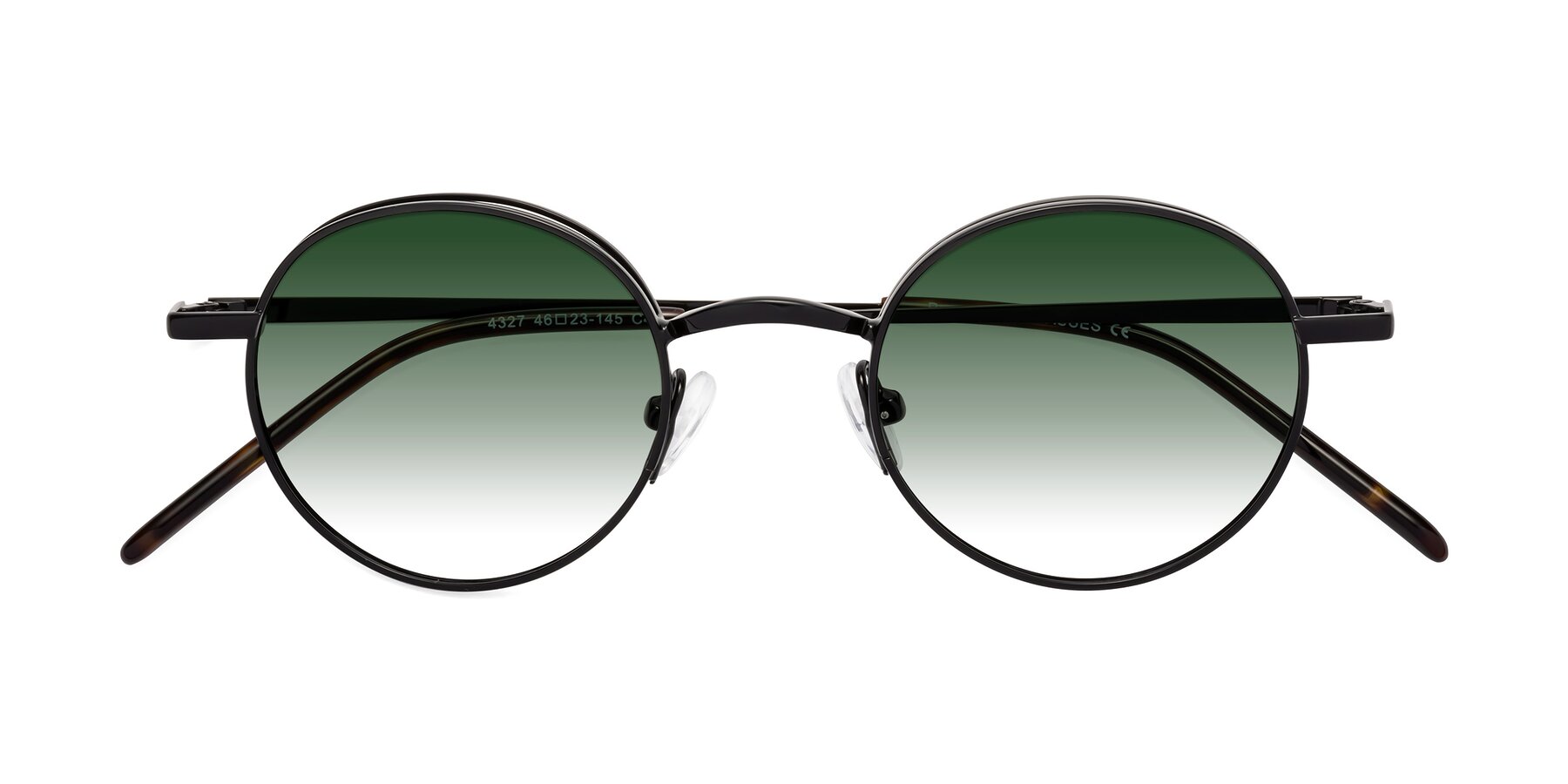 Folded Front of Pursue in Black with Green Gradient Lenses