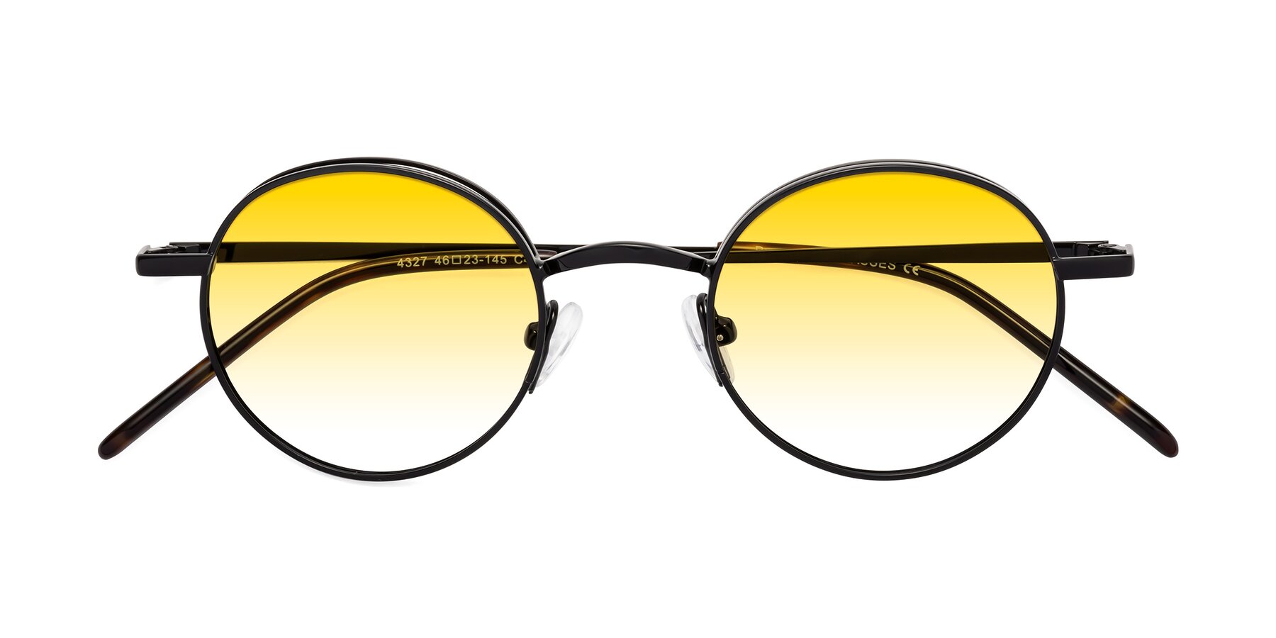 Folded Front of Pursue in Black with Yellow Gradient Lenses