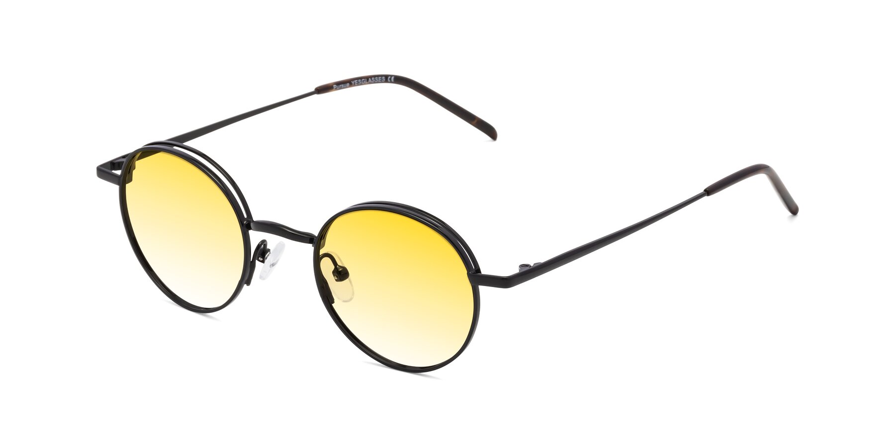 Angle of Pursue in Black with Yellow Gradient Lenses