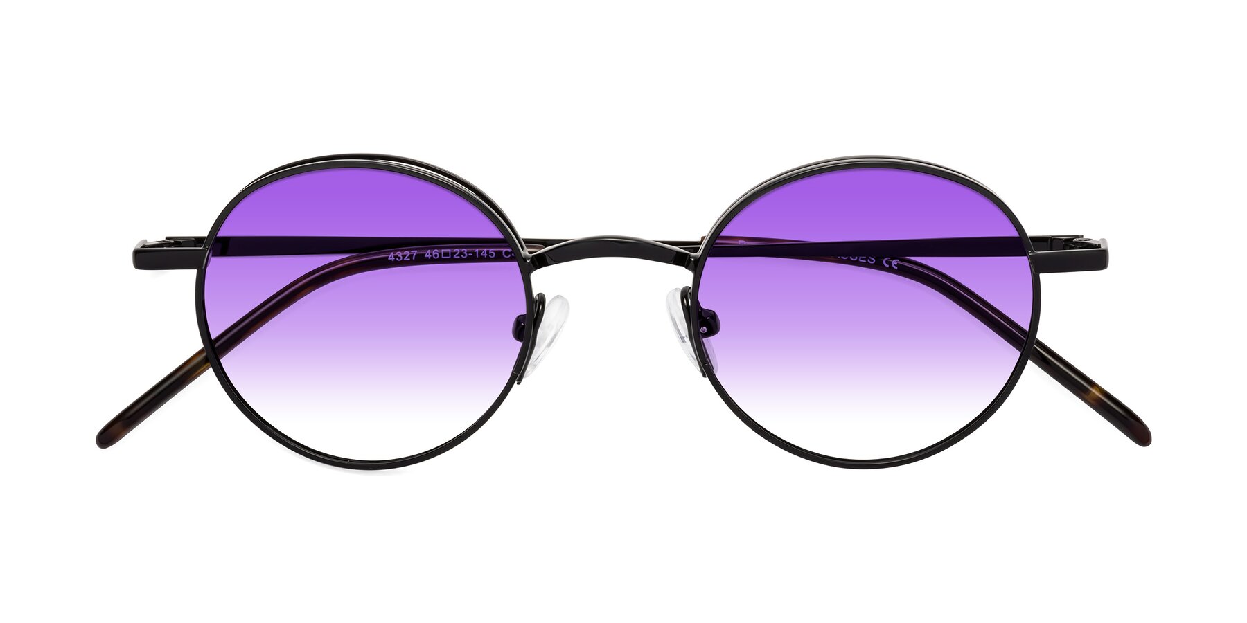 Folded Front of Pursue in Black with Purple Gradient Lenses