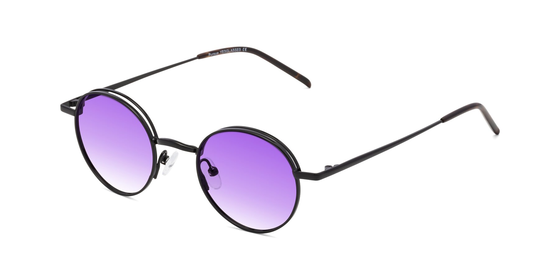 Angle of Pursue in Black with Purple Gradient Lenses