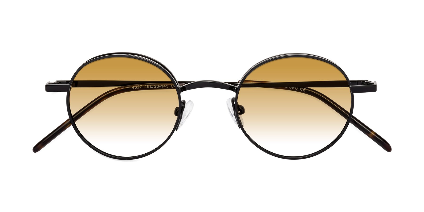 Folded Front of Pursue in Black with Champagne Gradient Lenses