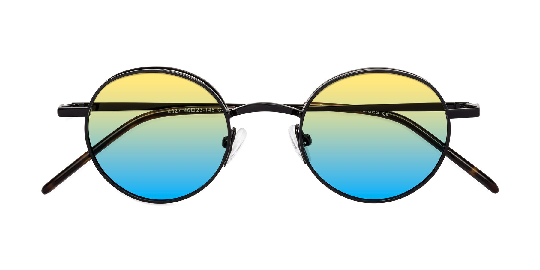 Folded Front of Pursue in Black with Yellow / Blue Gradient Lenses