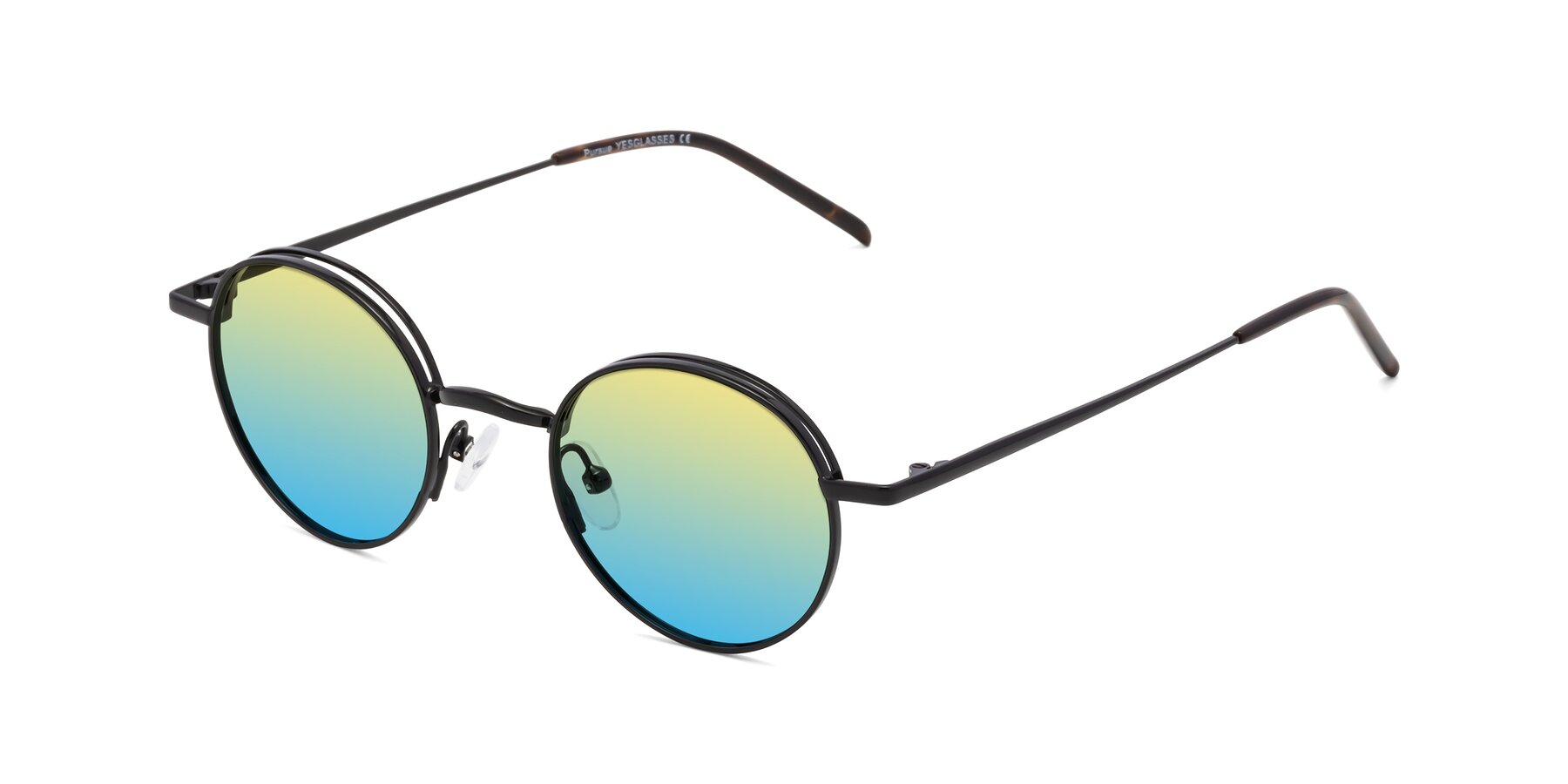 Angle of Pursue in Black with Yellow / Blue Gradient Lenses