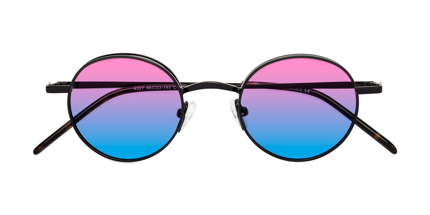 Folded Front of Pursue in Black with Pink / Blue Gradient Lenses