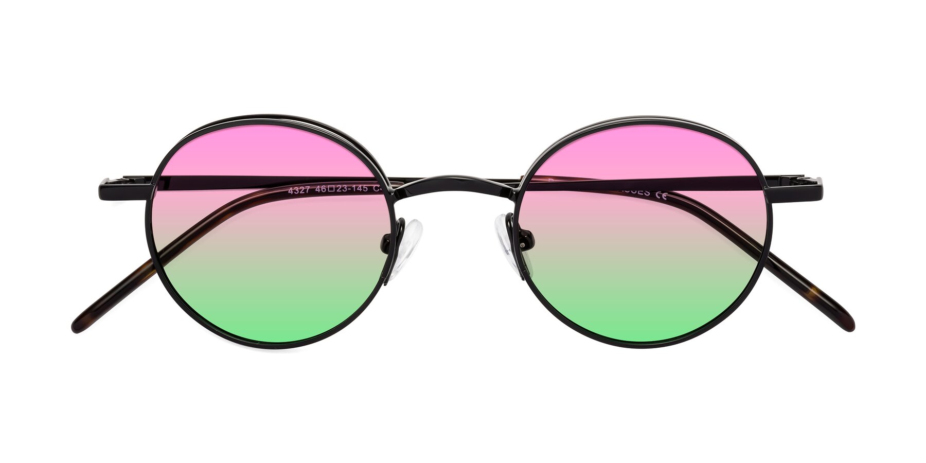 Folded Front of Pursue in Black with Pink / Green Gradient Lenses