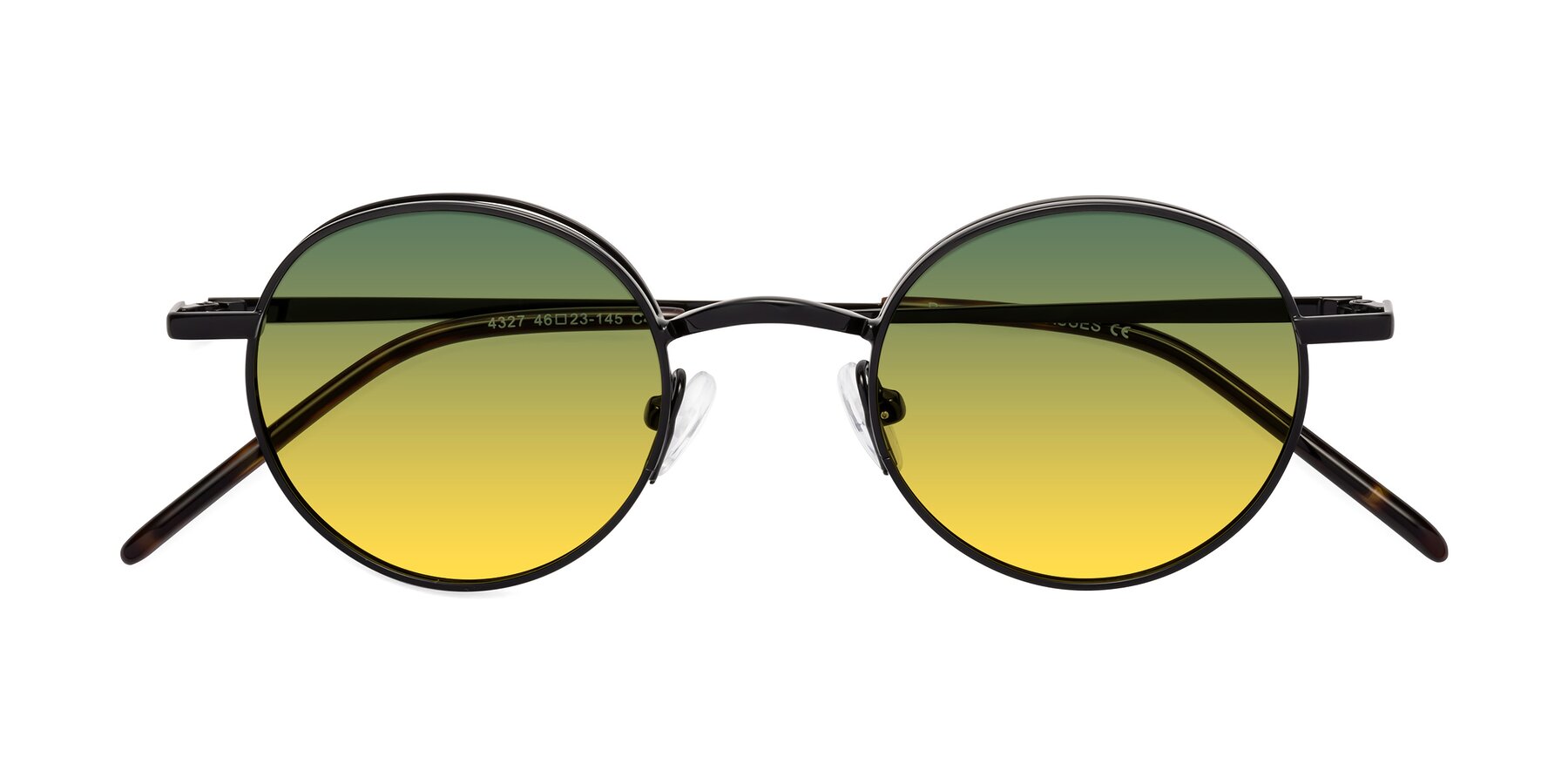 Folded Front of Pursue in Black with Green / Yellow Gradient Lenses