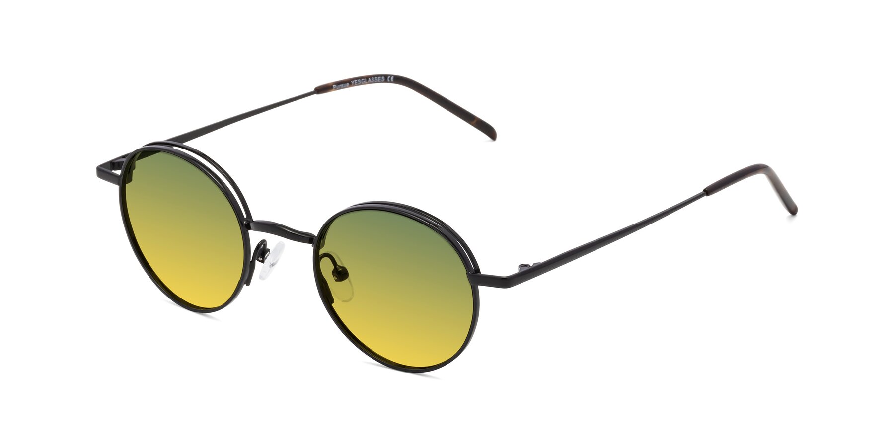 Angle of Pursue in Black with Green / Yellow Gradient Lenses