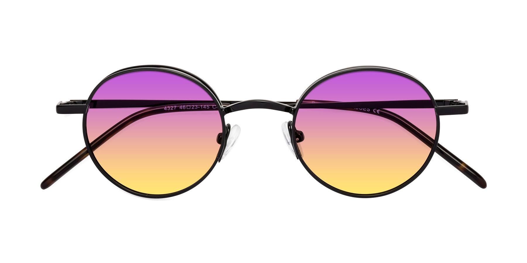 Folded Front of Pursue in Black with Purple / Yellow Gradient Lenses